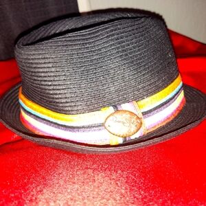 Retro Men's Panama Jack Weaved Fedora with Striped Band